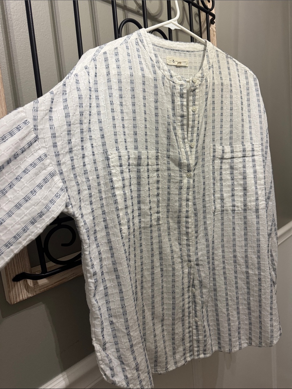 Lou & Grey White Shirt with Blue Vertical Stripes - Picture 7 of 11